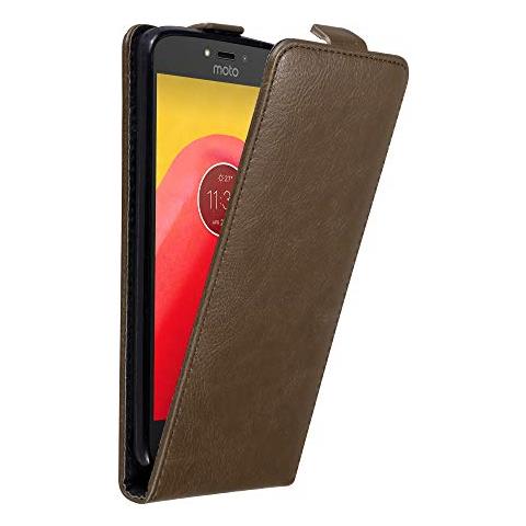 Custodia Compatibile Con Motorola Moto C In Bruno Caffè - Coperchio Protettivo In Design Flip Con Chiusura Magnetica - Foto 1
