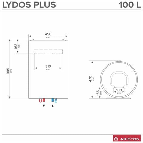 Lydos Plus 100 V / 5 EU Verticale Boiler Sistema per caldaia singola Bianco - Foto 6