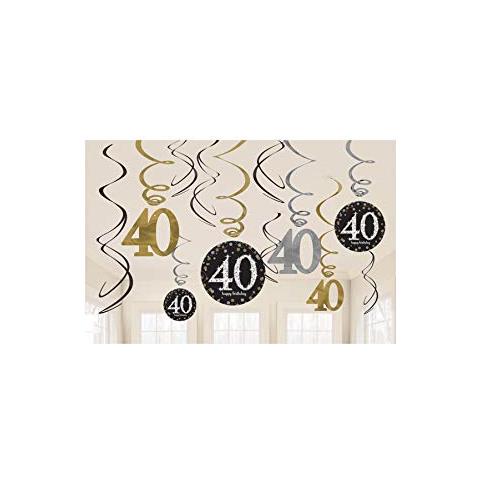 , 670481 - Decorazioni A Spirale, Per 40° Compleanno, Colore: Oro - Foto 1