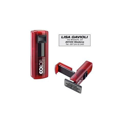 Timbro Pocket Stamp Plus 20 14x38mm 4righe Autoinchiostrante Rosso Colop - Foto 1
