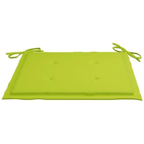 Sedie da Giardino Cuscini Verde Brillante 6 pz Massello di Teak - Foto 10