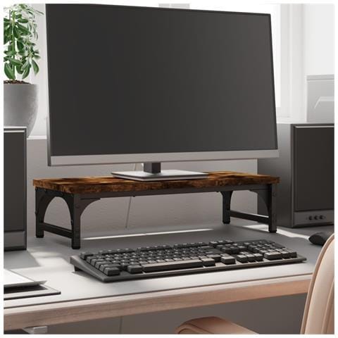 Supporto Per Monitor Rovere Fumo 55x23x14 Cm Legno Multistrato - Foto 5