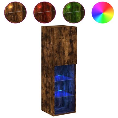 Mobile Tv Con Luci Led Rovere Fumo 30,5x30x102 Cm - Foto 2