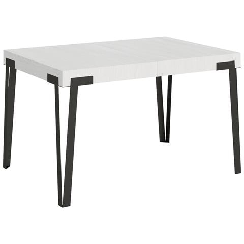 Tavolo Allungabile 90x130/234 Cm Rio Telaio Antracite - Bianco Frassino - Foto 4