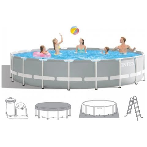 26732NP piscina fuori terra Piscina con bordi Piscina rotonda 24311 L Grigio - Foto 2