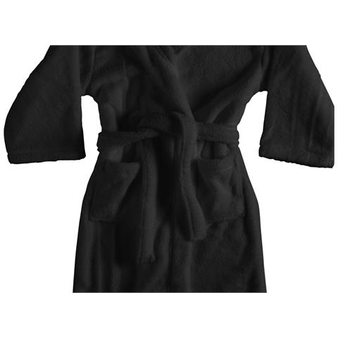 Accappatoio Con Cappuccio In Morbida Spugna Mod. Sophie Tinta Unita Vari Colori Xxxl Nero - Foto 2