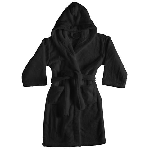 Accappatoio Con Cappuccio In Morbida Spugna Mod. Sophie Tinta Unita Vari Colori Xxxl Nero - Foto 1