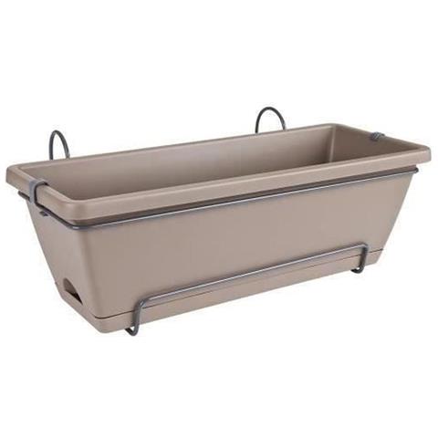 Vaso Marrone 50 Cm Grigio Polipropilene Plastica Rettangolare - Foto 1