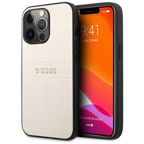 Cover Per Iphone 13 Pro Pu Croco, Beige - Foto 2