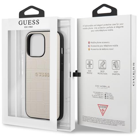 Cover Per Iphone 13 Pro Pu Croco, Beige - Foto 3