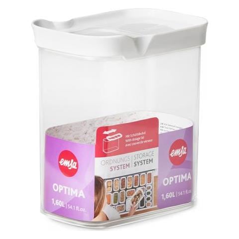 Optima Rettangolare Contenitore 1,6 L Trasparente, Bianco 1 Pz - Foto 3