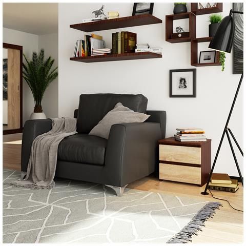 Comodino CL2, 2 cassetti, 40x35x40 cm, Colore Weng? e Sonoma Quercia - Foto 5