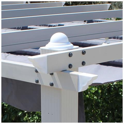 Gazebo Pergola Da Esterno 3x3 Mt In Alluminio Con Telo Apribile A Carrucola Pechino - Foto 7