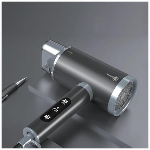 Asciugacapelli Ionico Electricsun, 1875w, 3 Impostazioni Di Calore E 2 Di Velocità, Con Sensore Tattile, Grigio - Foto 1