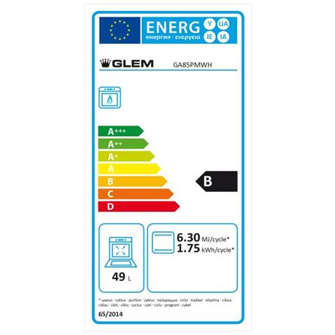 Cucina A Gas Ga85pmwh 4 fuochi Capacita 49l Colore Bianco - Foto 2