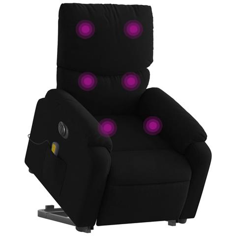 Poltrona Alzapersona Massaggiante Elettrica Nera In Tessuto - Foto 3