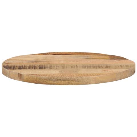 Piano Per Tavolo 40x2,5cm Rotondo Legno Massello Grezzo Mango - Foto 3