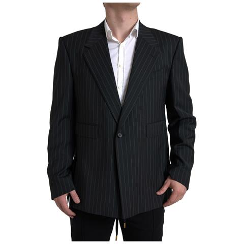 Blazer Sicilia Monopetto A Righe Nere - It58 - Xxl - Foto 1