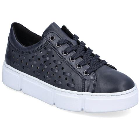 Blue Casual Closed Sport Shoe Sneakers Pelle Scarpe Donna Blu Eu 37, N5918-14 - Foto 2