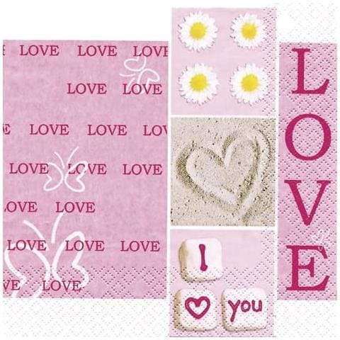 20 Pezzi - Confezione Da 20 Tovaglioli Per Decoupage 33x33cm - Colore Rosa - Foto 1