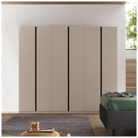 Armadio Musto 6 Ante Battenti Colore Cashmere E Antracite - Foto 1