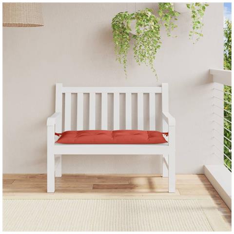 Cuscino Panca Giardino Rosso Mélange 100x50x7 Cm Tessuto - Foto 2