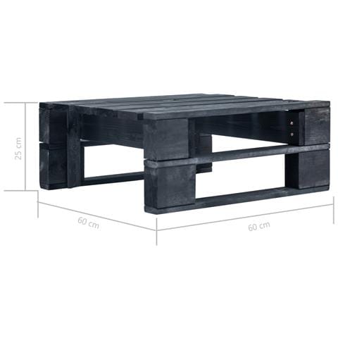 Ottomana Da Giardino Pallet In Legno Di Pino Impregnato Nero - Foto 7