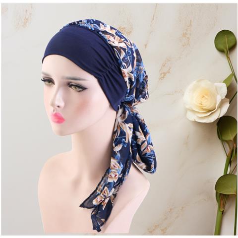Elegante Cappello A Sciarpa Con Visiera Larga Elastica - Design Floreale - Foto 5