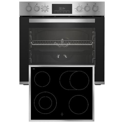 Set Forno Multifunzione Ventilato BBUM12321X da Incasso con Caapcità 72 Litri Classe A Piano Cottura Elettrico 4 Zone Cottura Colore Acciaio Inossidabile Nero - Foto 1