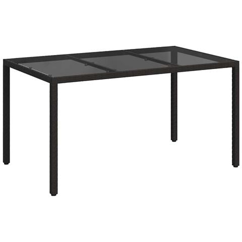 Tavolo da Pranzo da Giardino Nero 150x90x75 cm Polyrattan - Foto 1