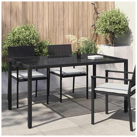 Tavolo da Pranzo da Giardino Nero 150x90x75 cm Polyrattan - Foto 2