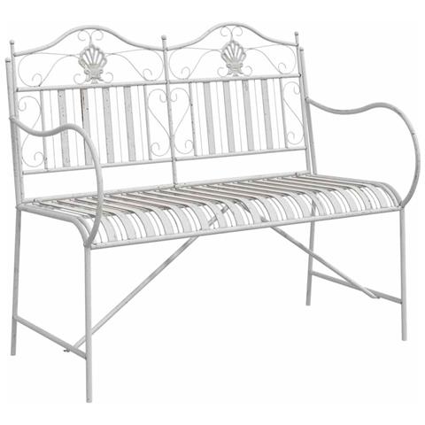 Panchina Bianca Metallo 103.5 x 59 x 89 cm Durevole - Foto 1