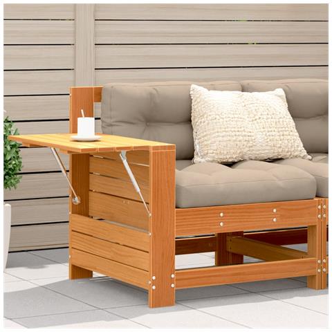 Divano Senza Braccioli Giardino con Tavolino Marrone Cera Pino - Foto 2