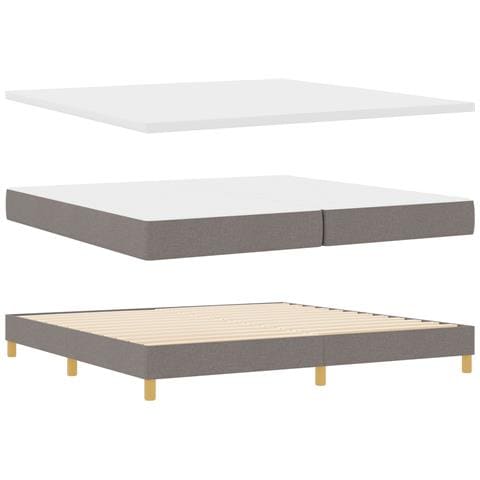 Letto a Box Spring con Materasso Tortora 200x200 cm Tessuto - Foto 1