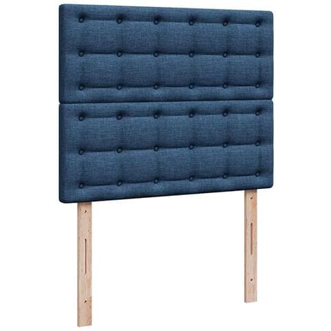 Struttura Letto Pouf con Materasso Blu 120x200 cm in Tessuto - Foto 8