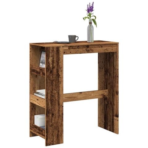 Tavolo Bar con Rastrelliera Antico 90x40x103,5 cm Multistrato - Foto 2