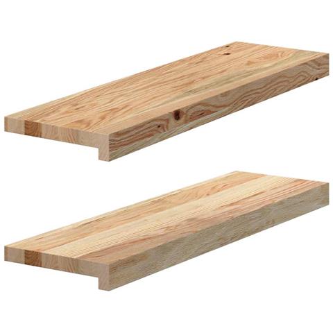 Davanzali 2 pz Non Trattati 70x20x2 cm Legno Massello di Rovere - Foto 1
