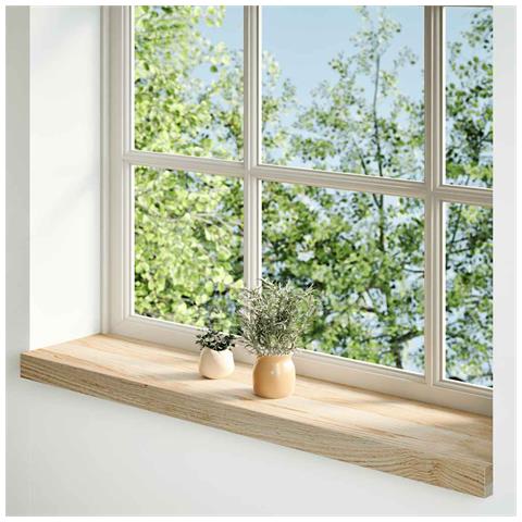 Davanzali 2 pz Non Trattati 70x20x2 cm Legno Massello di Rovere - Foto 2