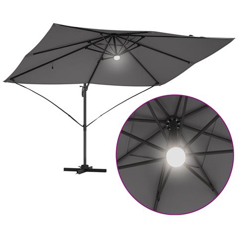Ombrello a Sbalzo - Antracite Poliestere Grande Regolabile - Foto 9