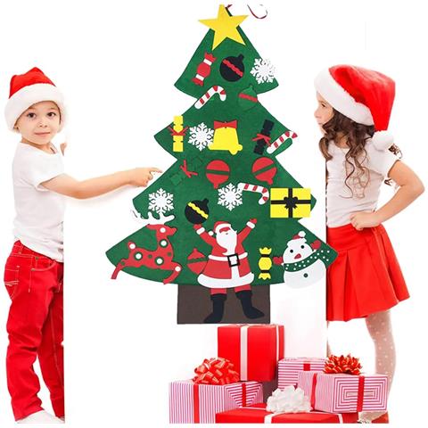 Albero Di Natale Con Ornamenti Rimovibili In Feltro Decorazione Natalizia Fai Da Te - Foto 2