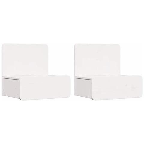 Comodino 2 pcs Bianco 44 x 32.5 x 40 cm Legno di pino massello - Foto 1