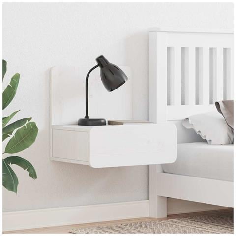 Comodino 2 pcs Bianco 44 x 32.5 x 40 cm Legno di pino massello - Foto 2