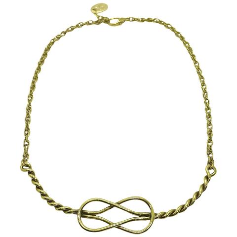 Collana Con Nodo Semplice In Ottone Arricciato A Mano - Foto 1