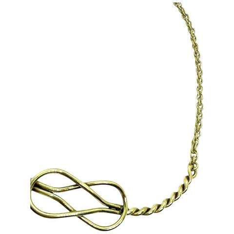 Collana Con Nodo Semplice In Ottone Arricciato A Mano - Foto 3