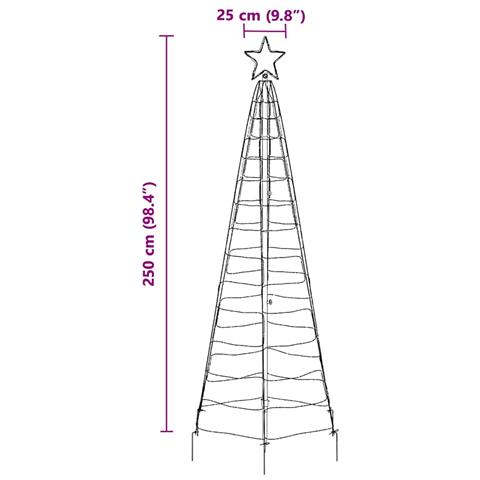Albero di Natale LED con picchetti per il terreno Bianco caldo - Foto 9