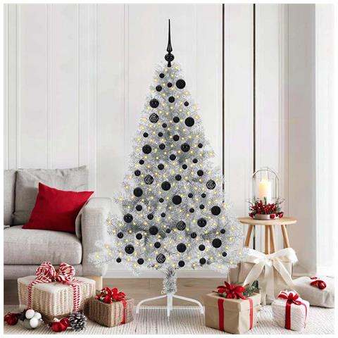 Albero di Natale artificiale con luci integrate Argento 180 cm - Foto 2