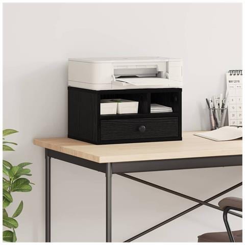 Supporto per Stampante con cassetto Rovere Nero 40 x 32 x 24 cm - Foto 2