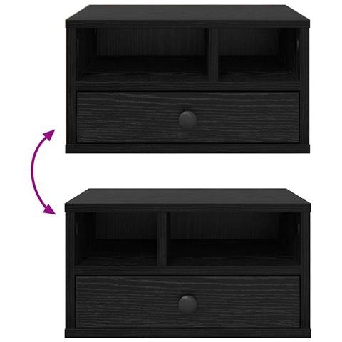 Supporto per Stampante con cassetto Rovere Nero 40 x 32 x 24 cm - Foto 9