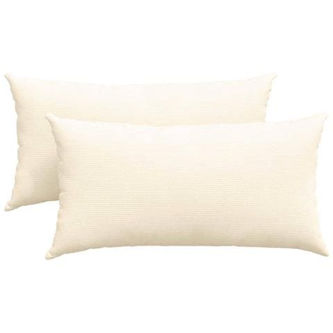 Cuscini da Divano 2 pcs Crema 80 x 40 cm Tessuto in Cords - Foto 1