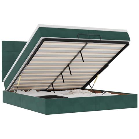 Struttura Letto Pouf con Materassi 200x200 cm Velluto - Foto 1